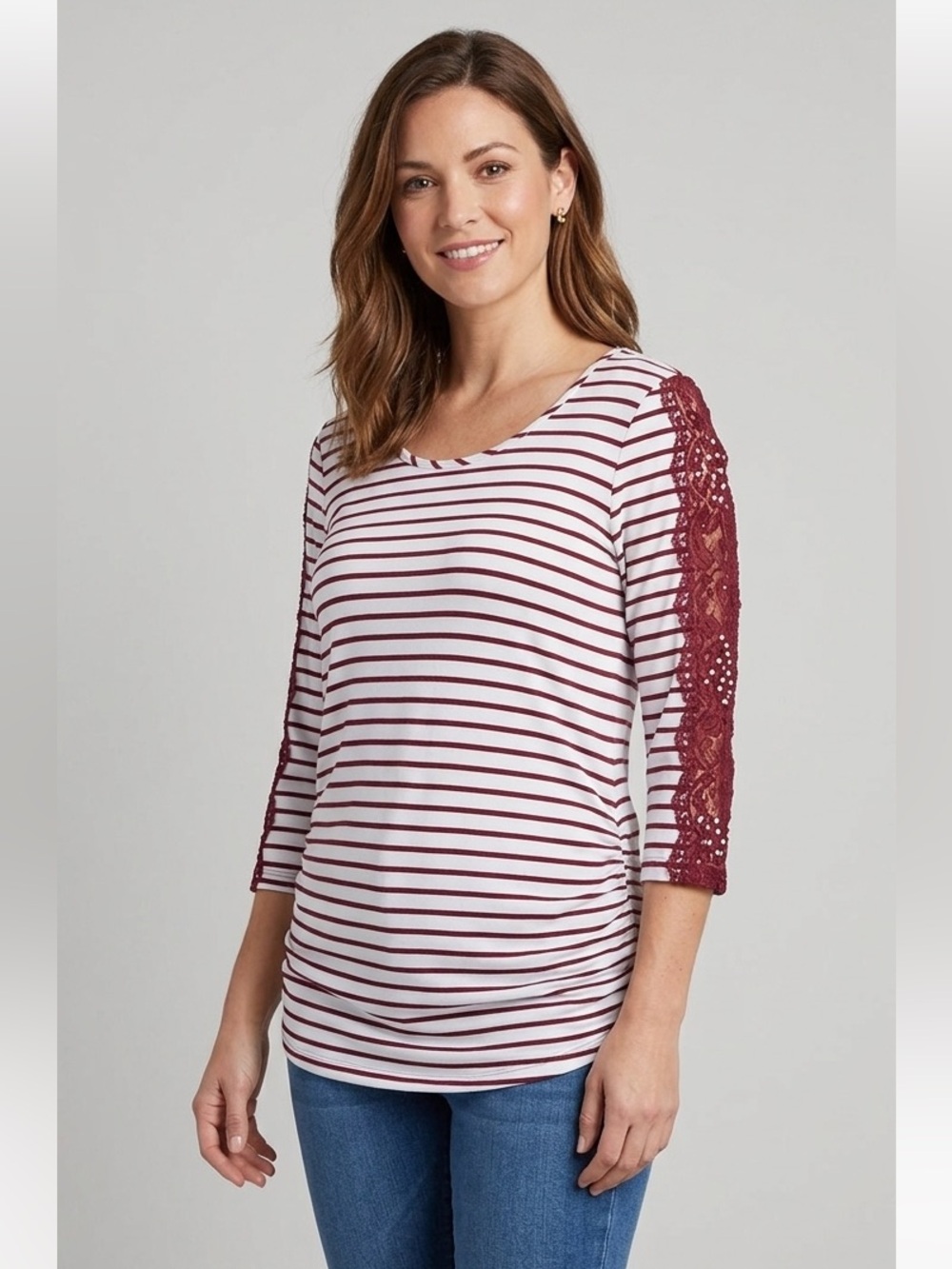 Maroon Striped Tee